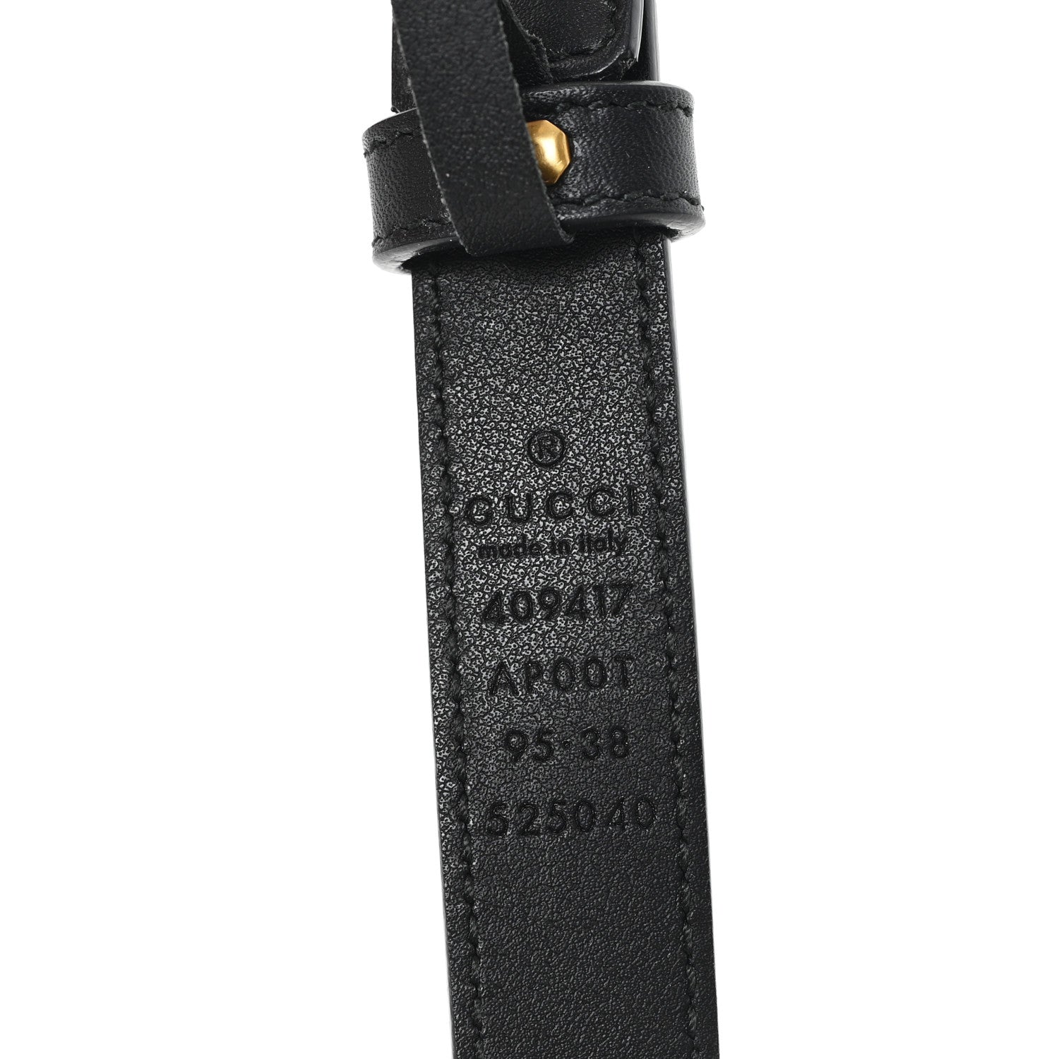 Gucci Calfskin Double G 20mm Belt 95 38 Black