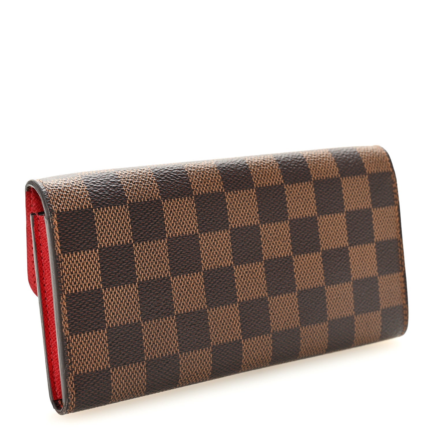 Louis Vuitton Damier Ebene Emilie Wallet Red