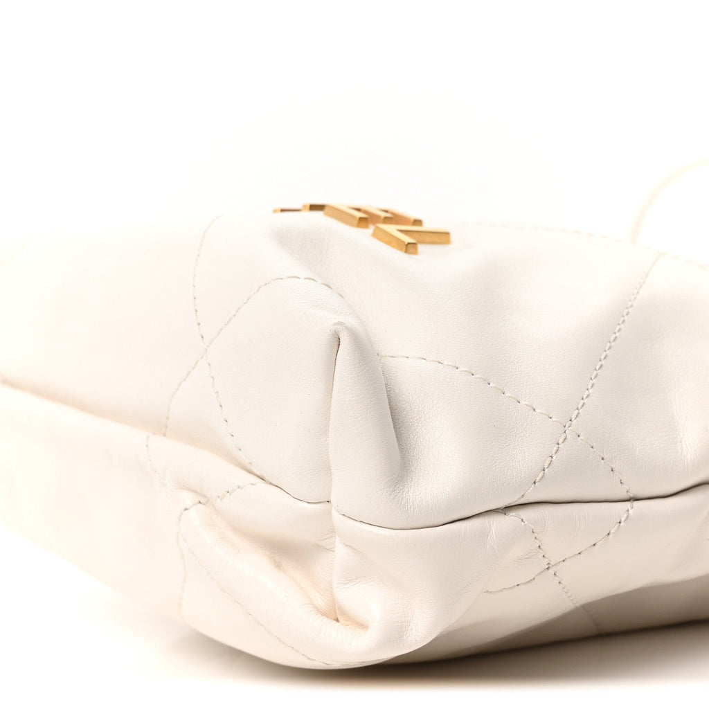 Chanel Shiny Calfskin Quilted Mini Chanel 22 White