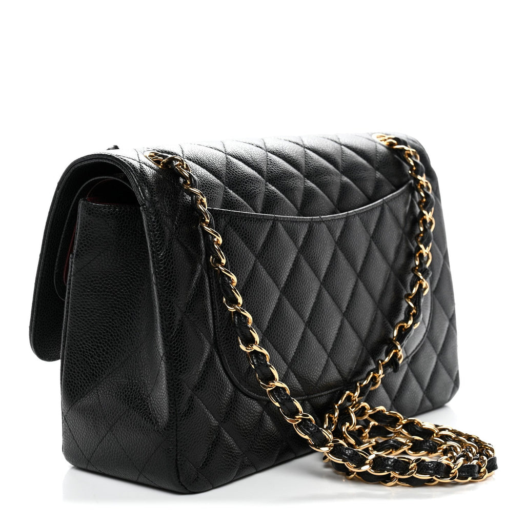 Chanel Caviar Quilted Jumbo Double Flap Black