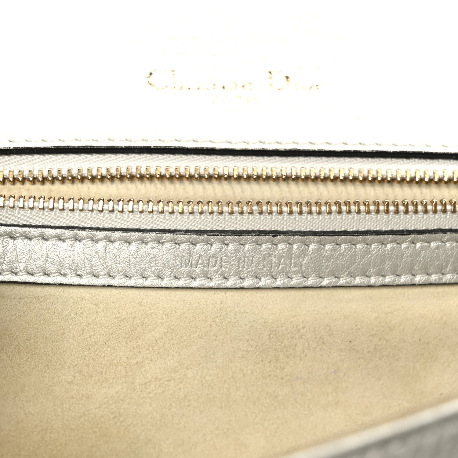 Christian Dior Metallic Grained Calfskin Medium Diorama Flap Bag Silver