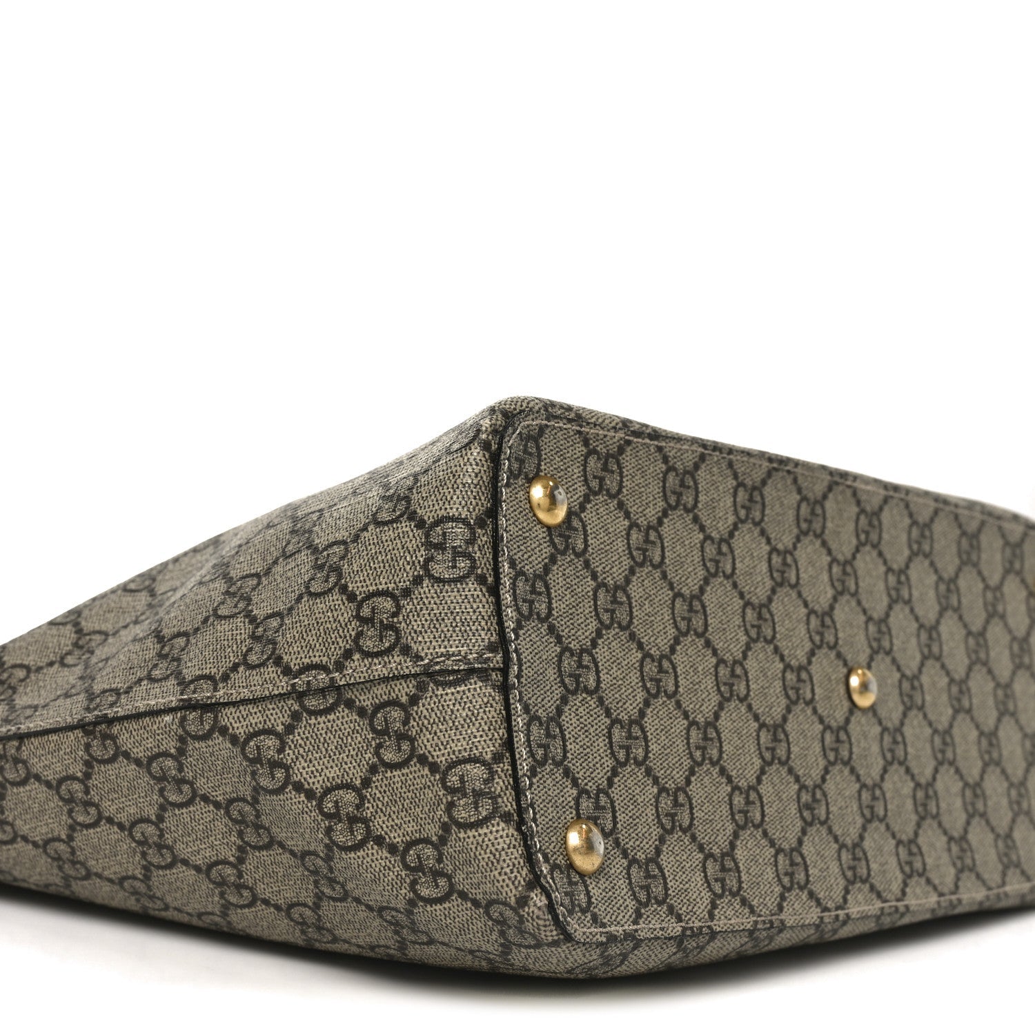 Gucci GG Supreme Monogram Medium Zippered Bucket Tote Beige Tuscany
