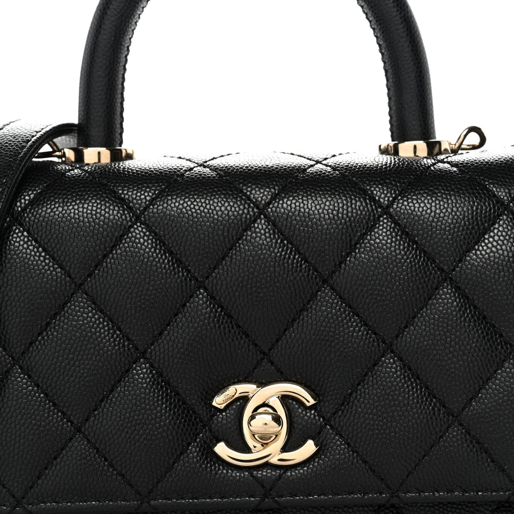Chanel Caviar Quilted Extra Mini Coco Handle Flap Black