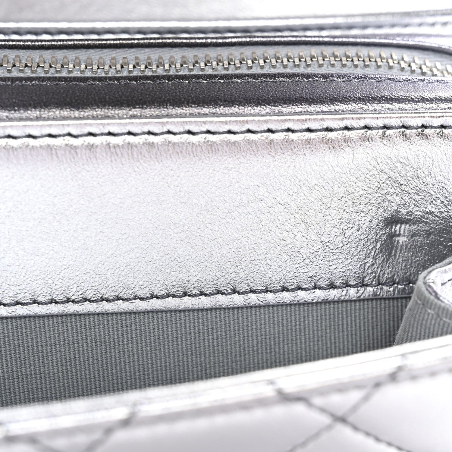 Chanel Metallic Lambskin Like A Wallet Flap Silvery Black