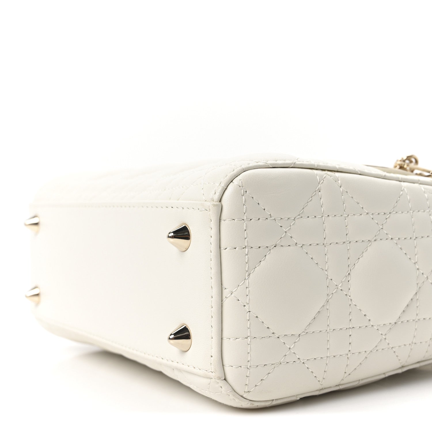 Christian Dior Lambskin Cannage Small My ABCDior Lady Dior White