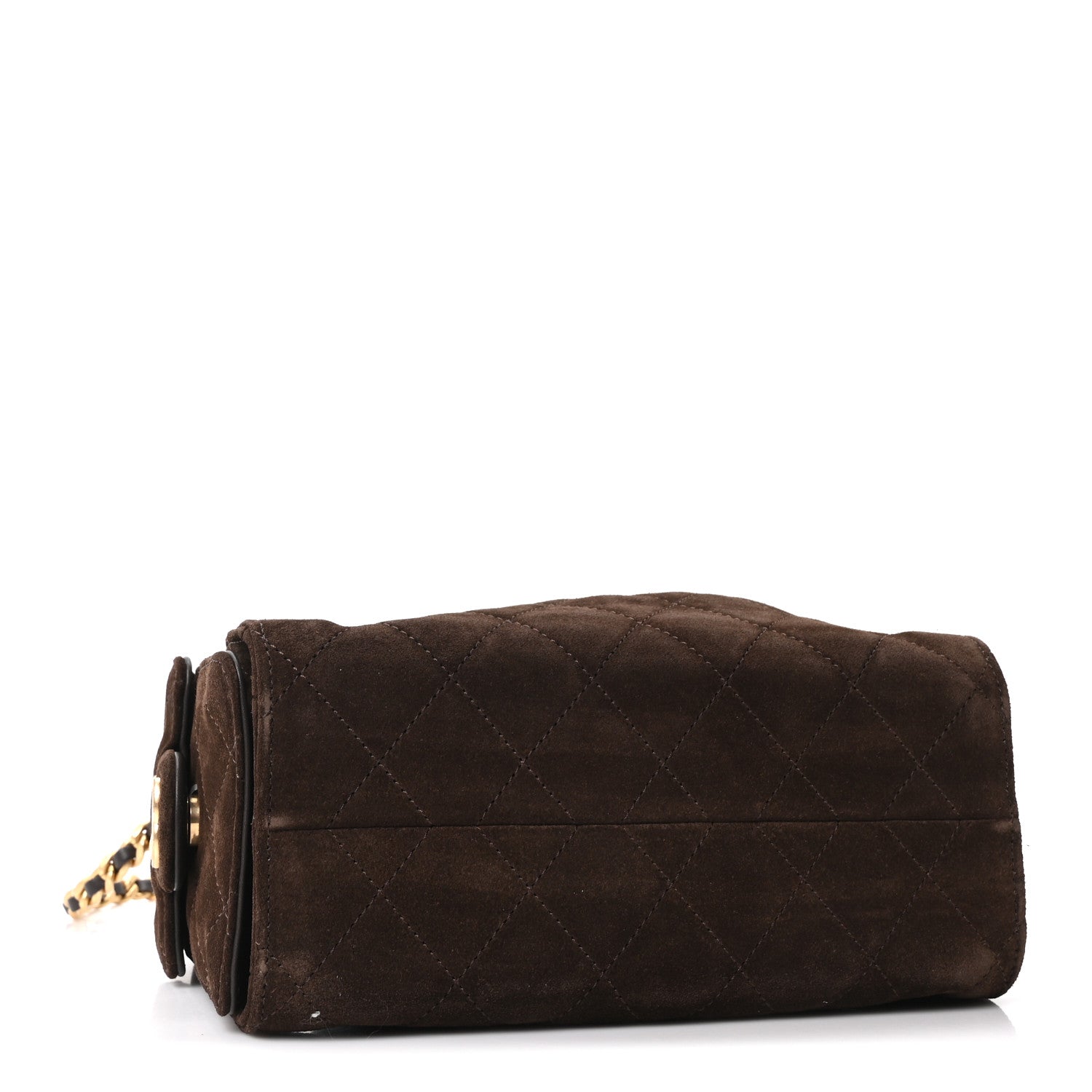Chanel Suede Quilted Mini Chanel 25 Handbag Dark Brown