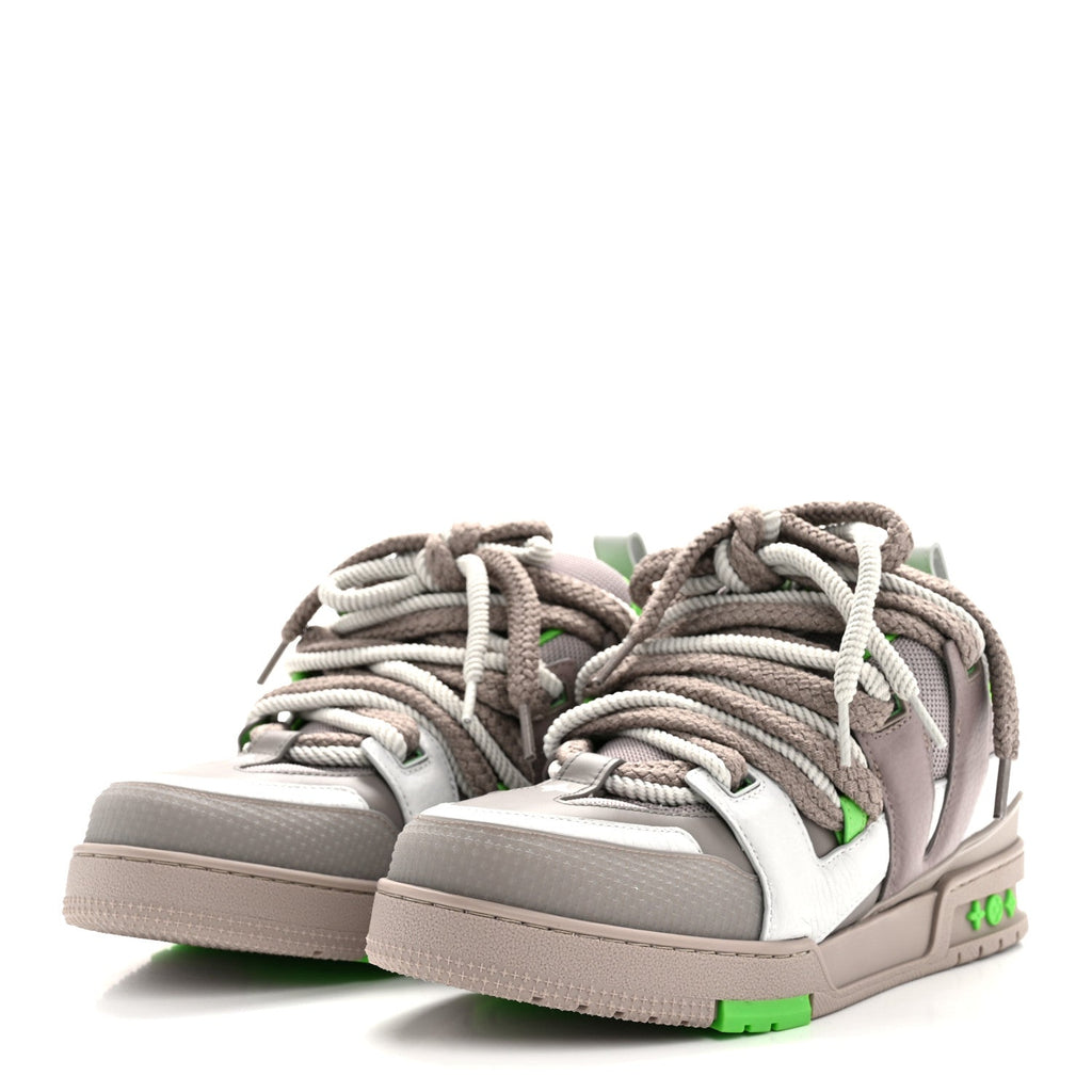 Louis Vuitton Calfskin Mens LV Skate Sneaker 9 Grey Green