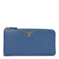 Prada Vitello Move Half Zip Wallet Cobalto