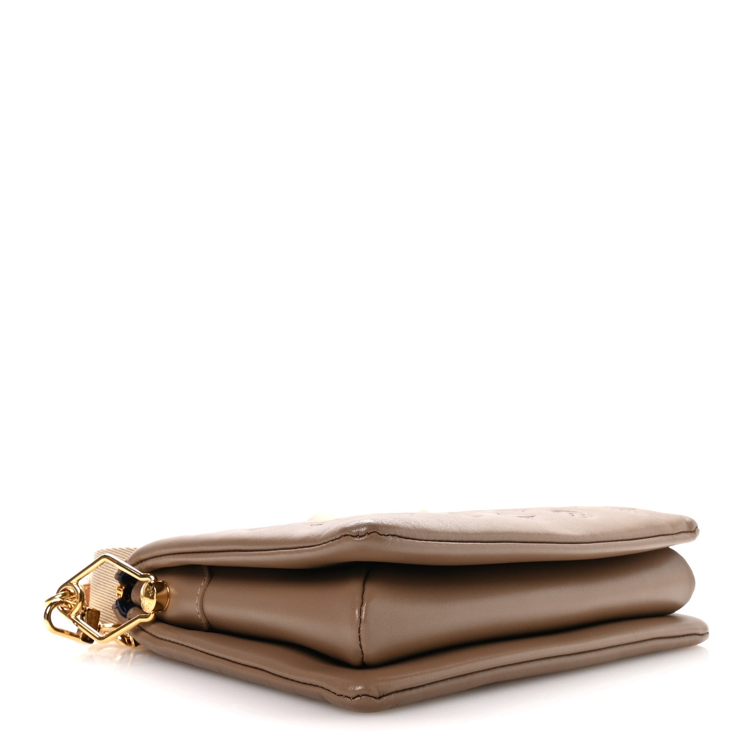 Louis Vuitton Lambskin Embossed Monogram Coussin PM Taupe