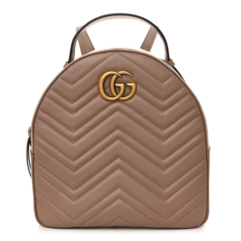 Gucci Calfskin Matelasse GG Marmont Backpack Porcelain Rose