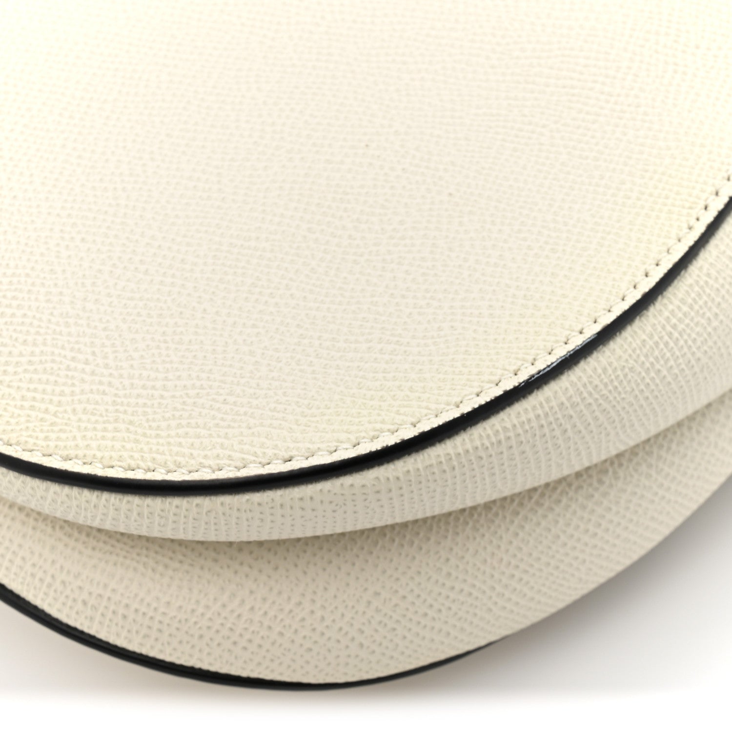 Christian Dior Grained Calfskin Saddle Bag White