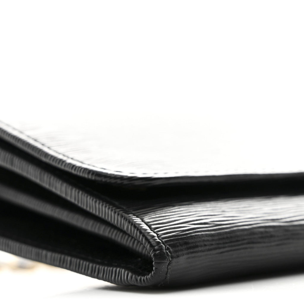 Prada Vitello Move Metal Oro Chain Wallet Black