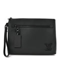 Louis Vuitton Grained Calfskin Aerogram Takeoff Pouch Black