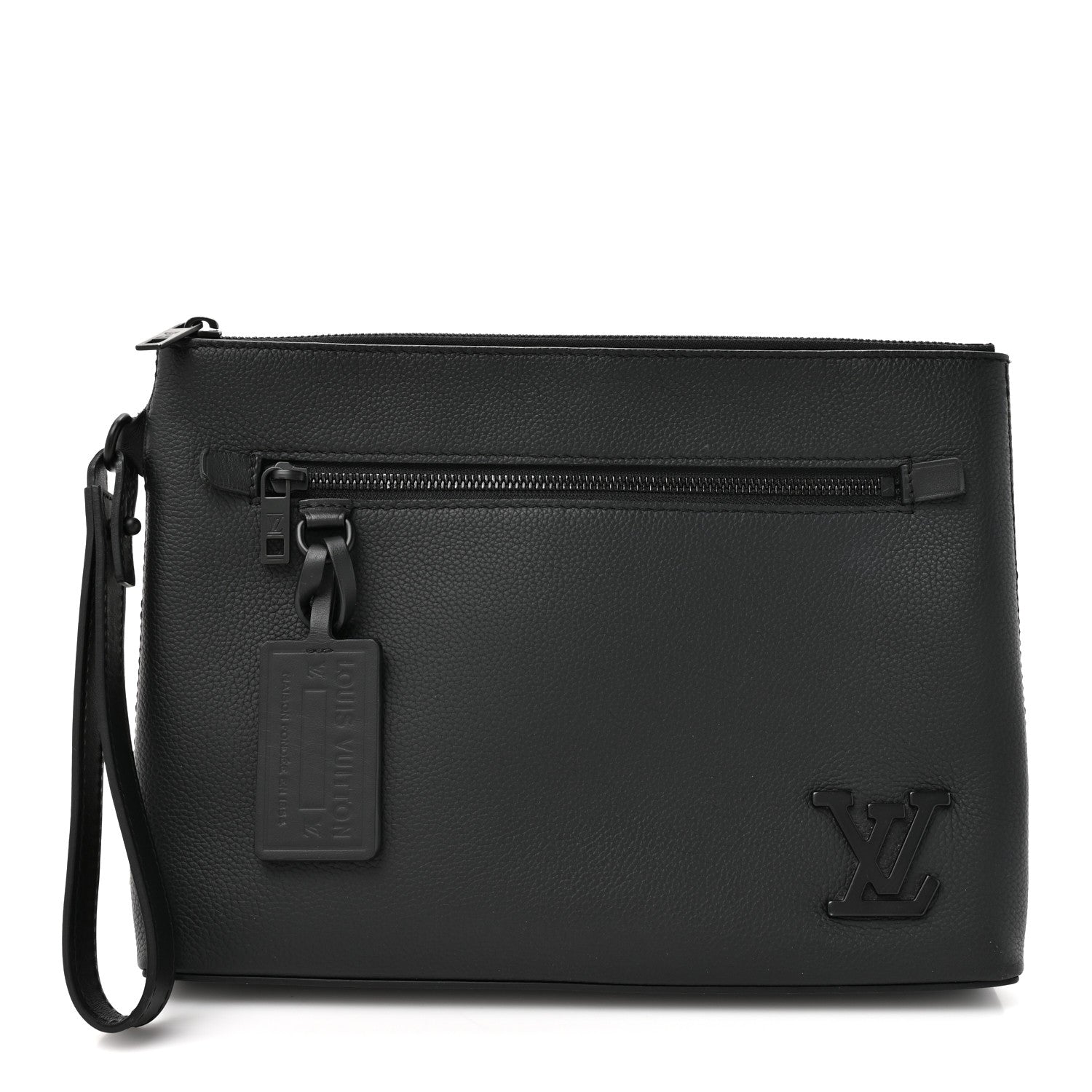 Louis Vuitton Grained Calfskin Aerogram Takeoff Pouch Black