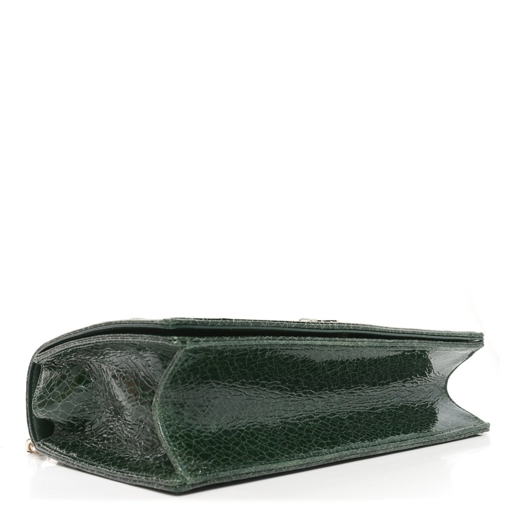 Christian Dior Ceramic Effect Deerskin Large Diorama Flap Bag Malachite Green