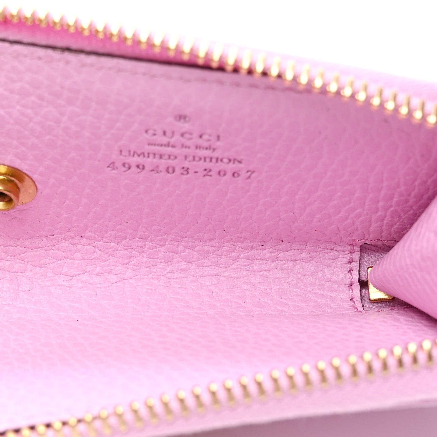 Gucci Dollar Calfskin Bosco Zip Around Key Case Malva