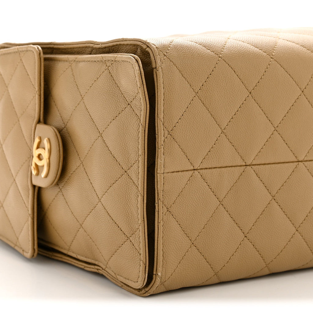 Chanel Caviar Quilted Medium Chanel 25 Handbag Dark Beige
