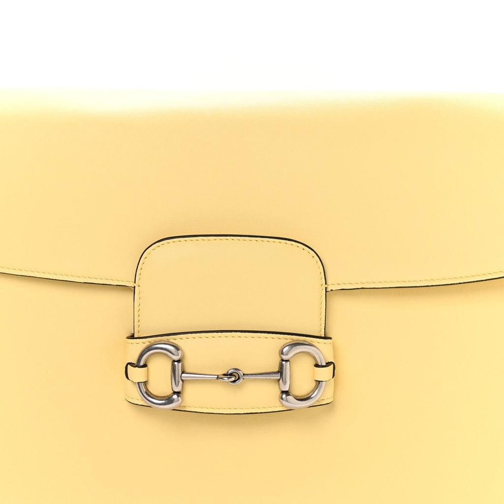 Gucci Calfskin Large Aura Horsebit 1955 Shoulder Bag Butter