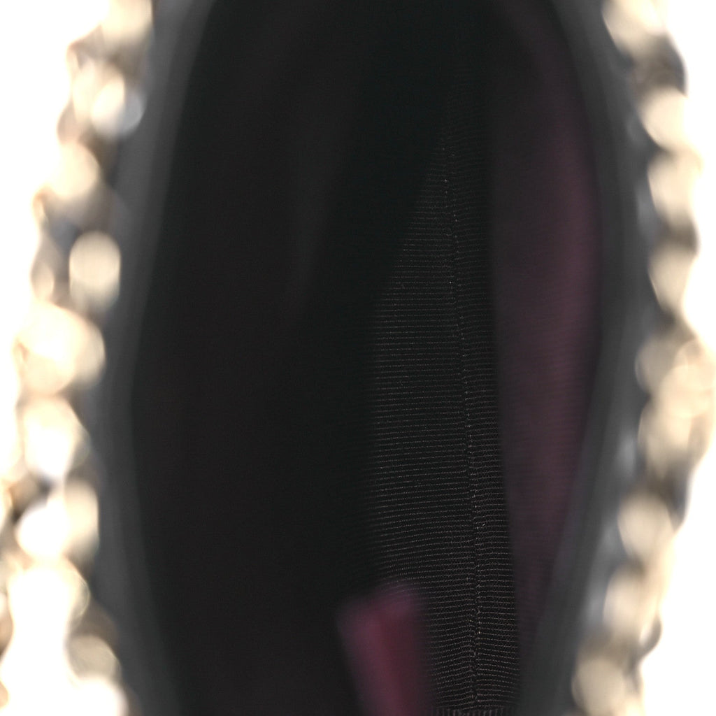Chanel Lambskin Tech Me Out Clutch With Chain Black