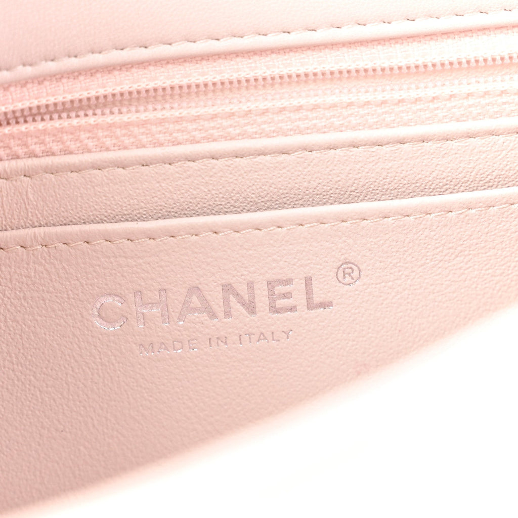 Chanel Lambskin Quilted Mini Rectangular Flap Light Purple