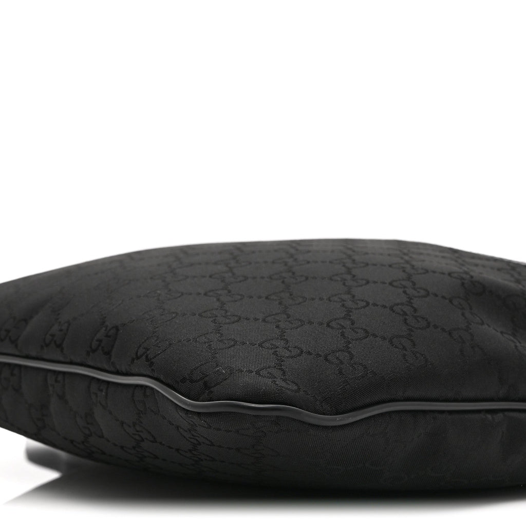 Gucci Nylon Monogram Small Flat Messenger Bag Black