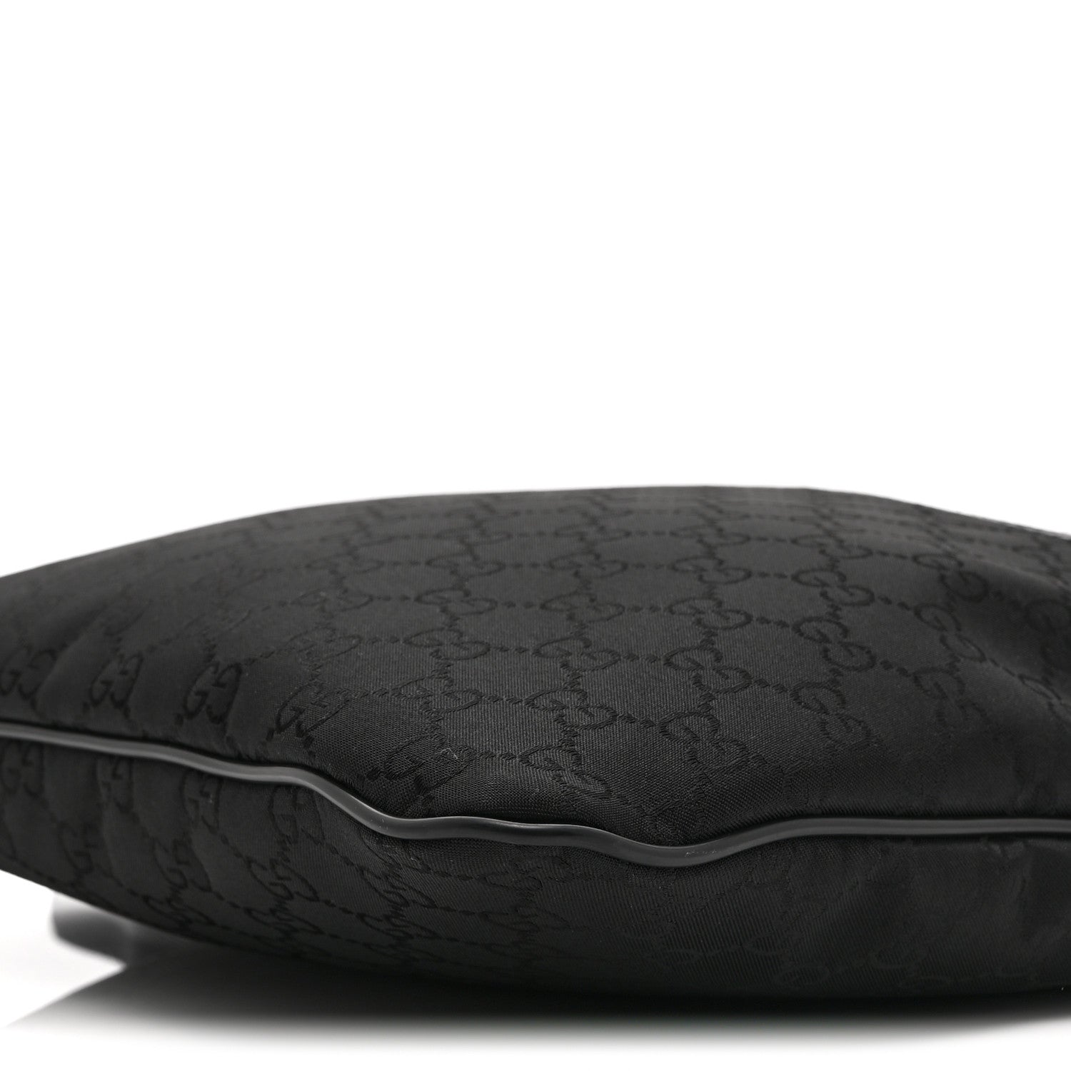 Gucci Nylon Monogram Small Flat Messenger Bag Black