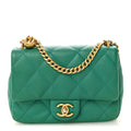 Chanel Caviar Quilted Sweetheart Flap Green