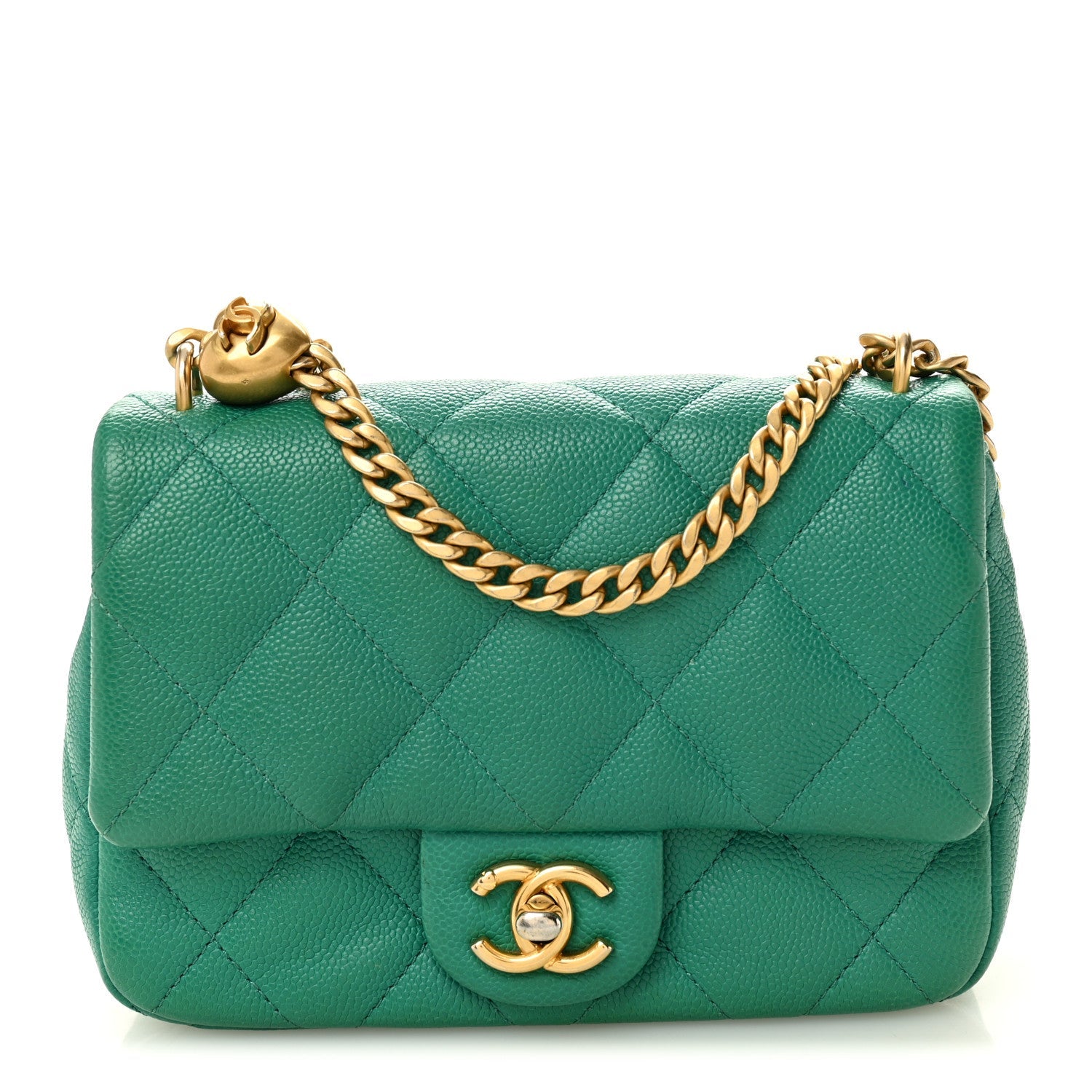 Chanel Caviar Quilted Sweetheart Flap Green