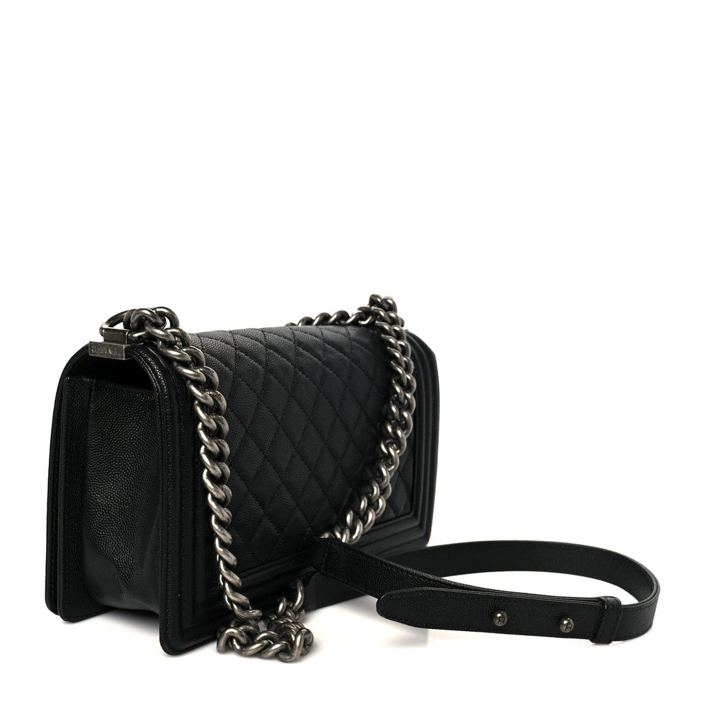 Chanel Caviar Quilted Medium Boy Flap Black