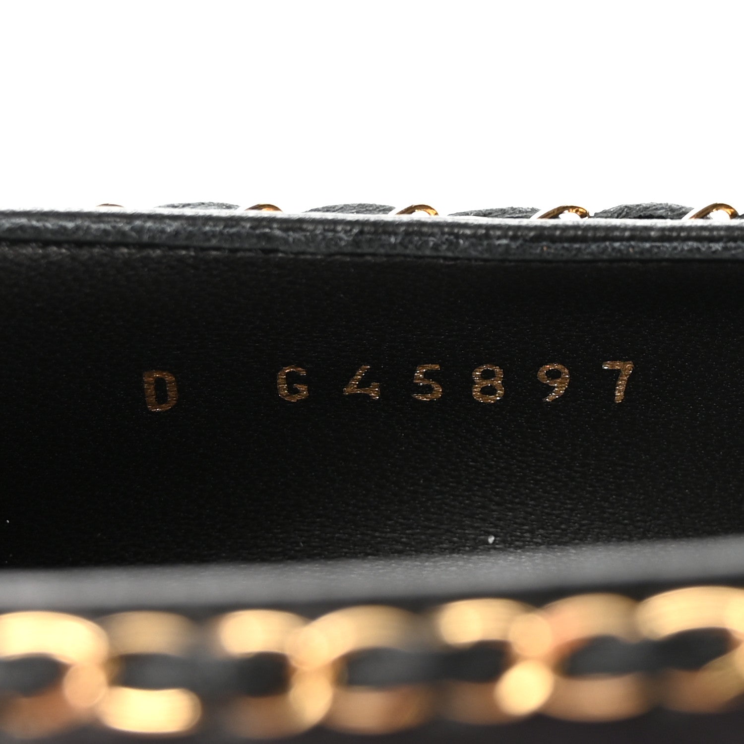 Lambskin Patent Cap Toe Chain Around Ballerina Flats 38.5 Black