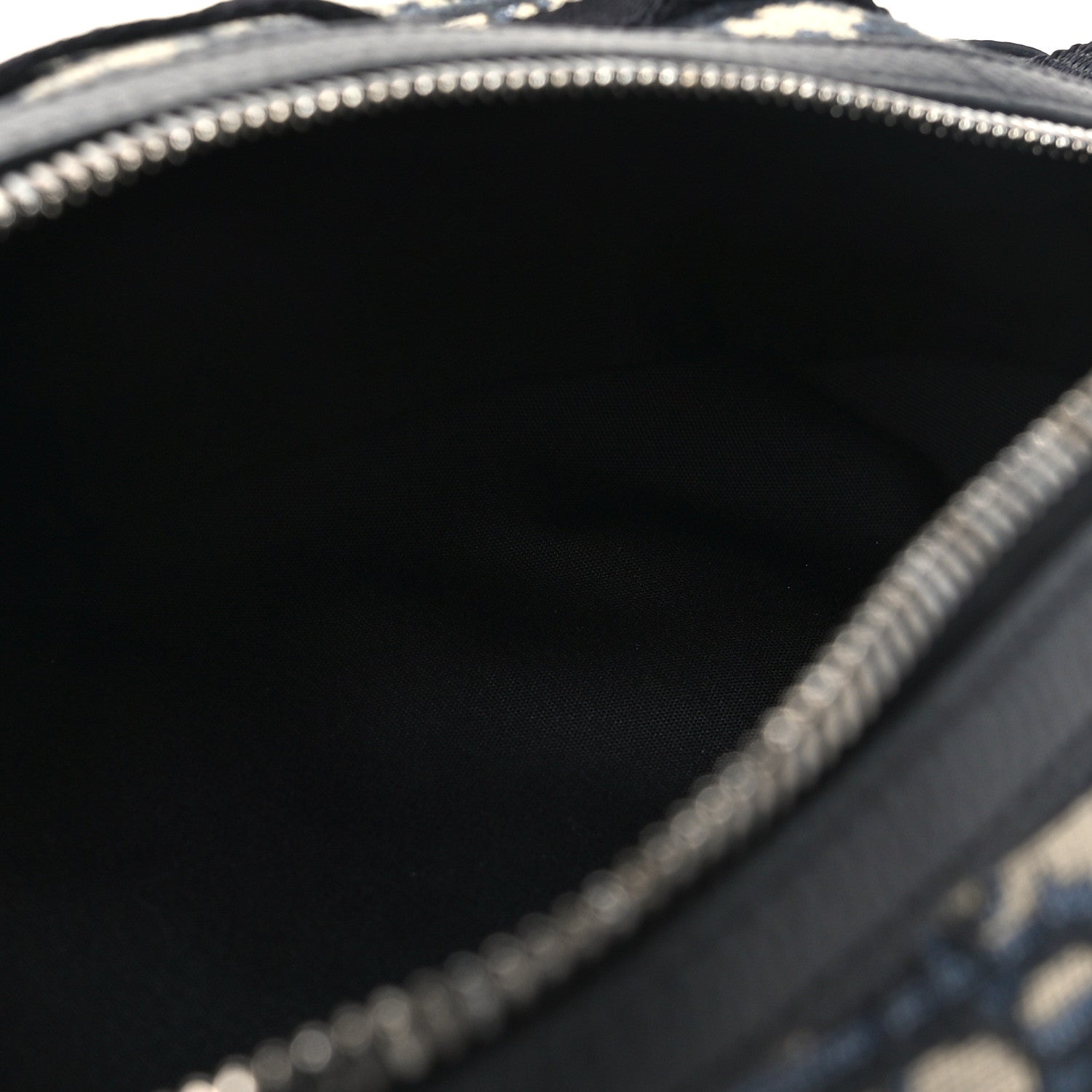 Christian Dior Grained Calfskin Oblique Scarab Sling Bag Blue Black