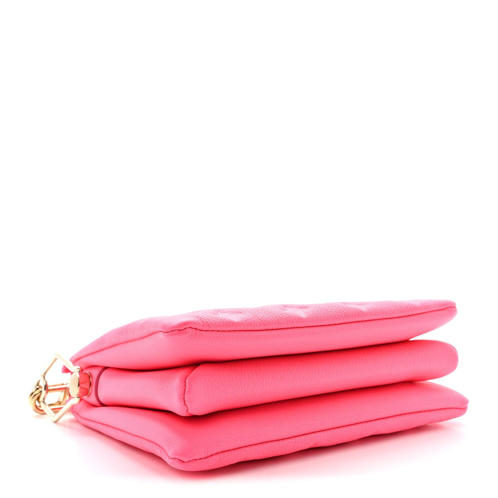 Louis Vuitton Calfskin Embossed Monogram Coussin BB Rose Fluo