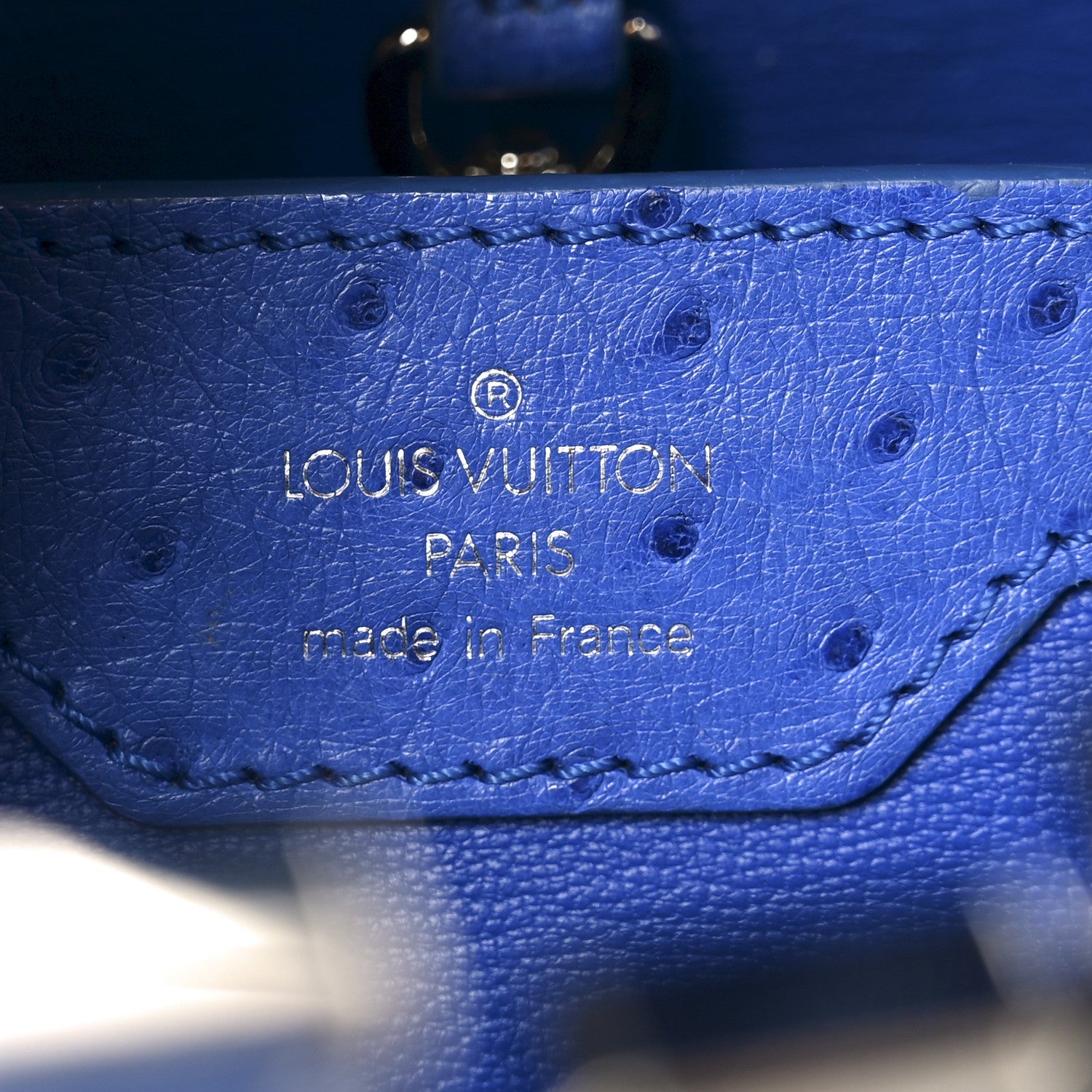 Louis Vuitton Ostrich Capucines MM Saphir