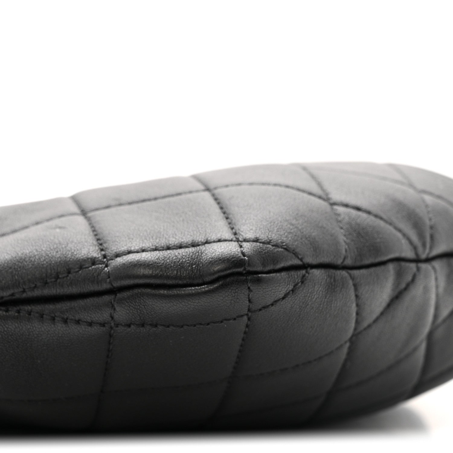 Chanel Lambskin Quilted Pearl Crown Clutch Bag Black