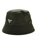Prada Re-Nylon Metal Triangle Logo Mens Bucket Hat S Tundra
