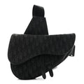 Christian Dior Oblique Mens Saddle Bag Black