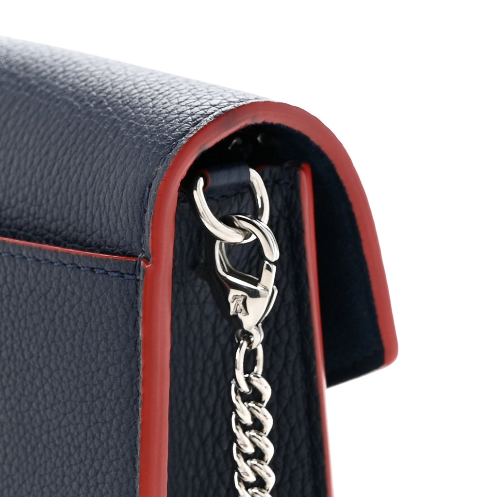 Louis Vuitton Soft Calfskin My Lockme Chain Pochette Marine Rouge