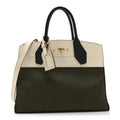 Louis Vuitton Taurillon City Steamer MM Kaki Creme Black