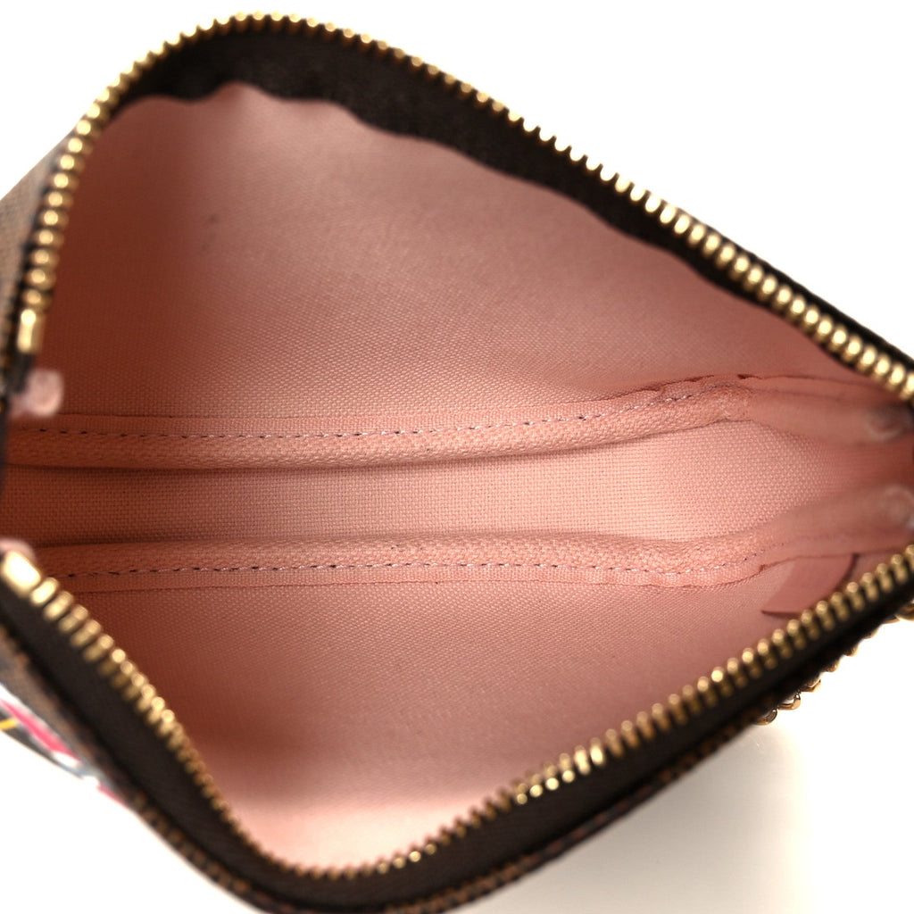Louis Vuitton Damier Ebene 2020 Christmas Animation Big Wheel Mini Pochette Accessories Rose Ballerine