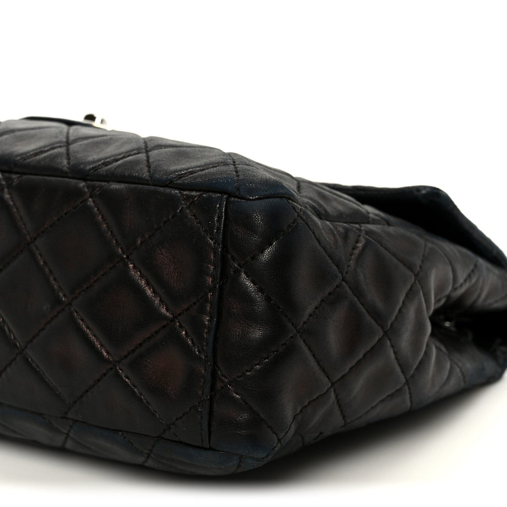 Chanel Washed Lambskin Quilted Maxi Single Flap Black