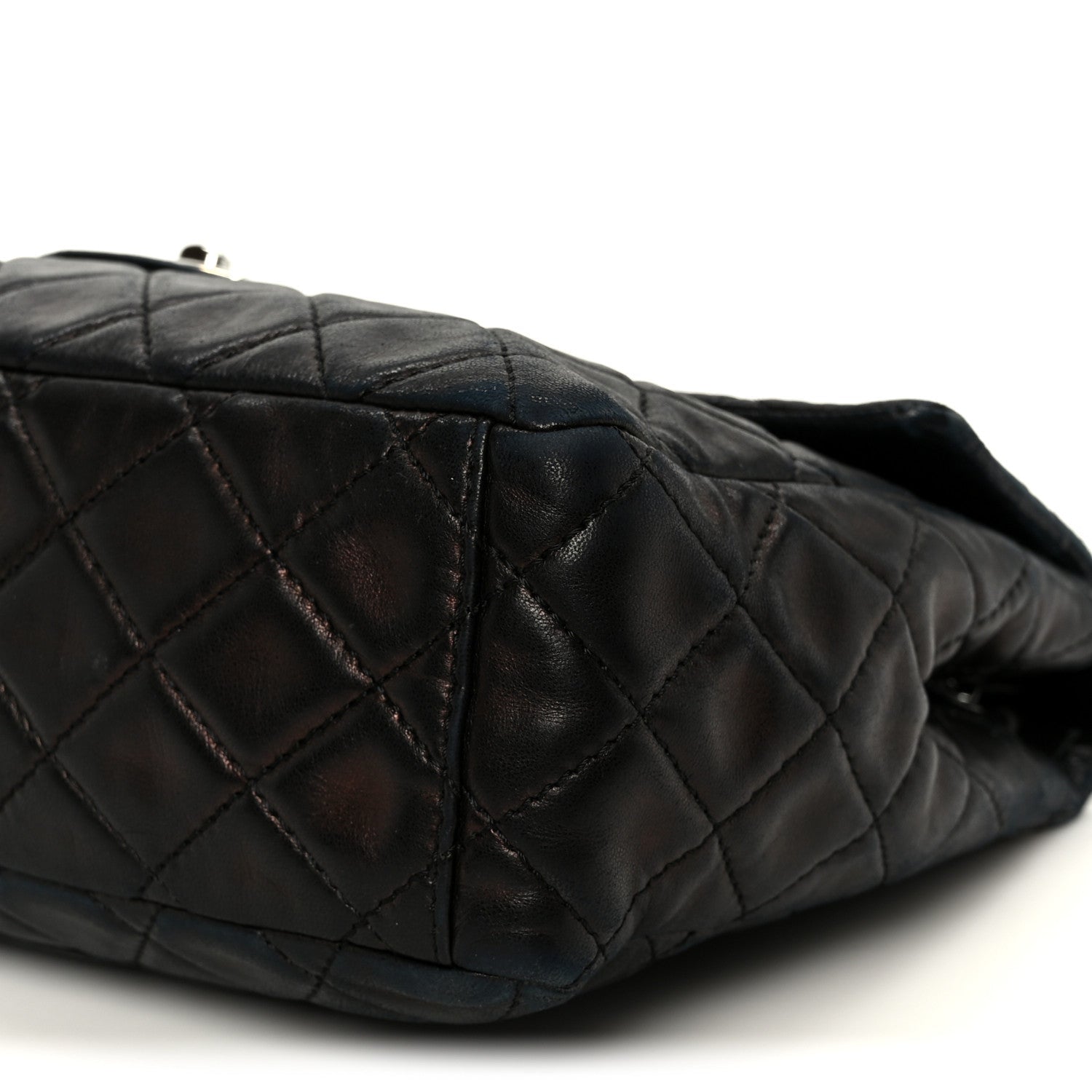 Chanel Washed Lambskin Quilted Maxi Single Flap Black