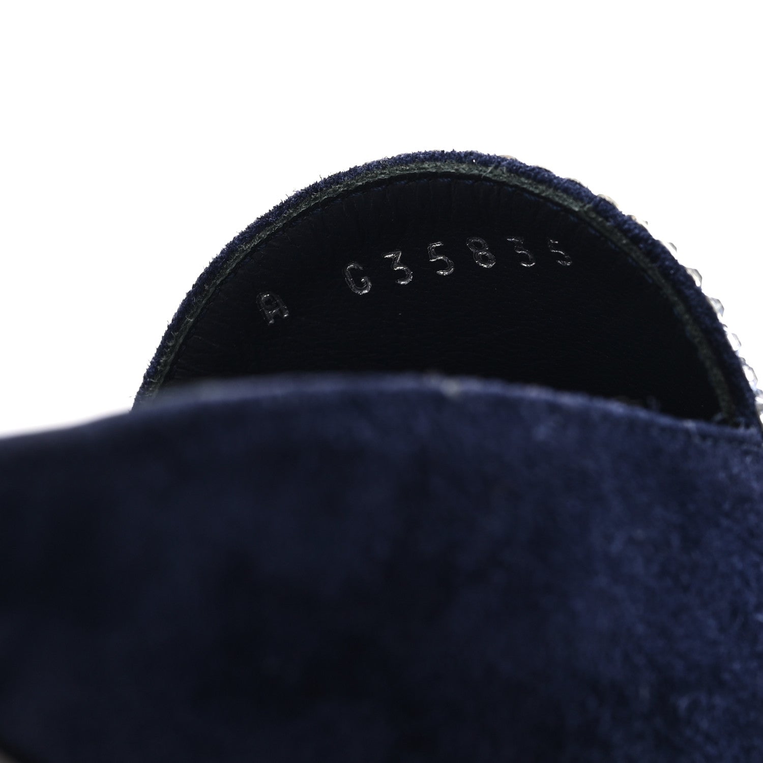 Chanel Suede Calfskin Grosgrain Crystal CC Star Mules  37.5 Blue Black