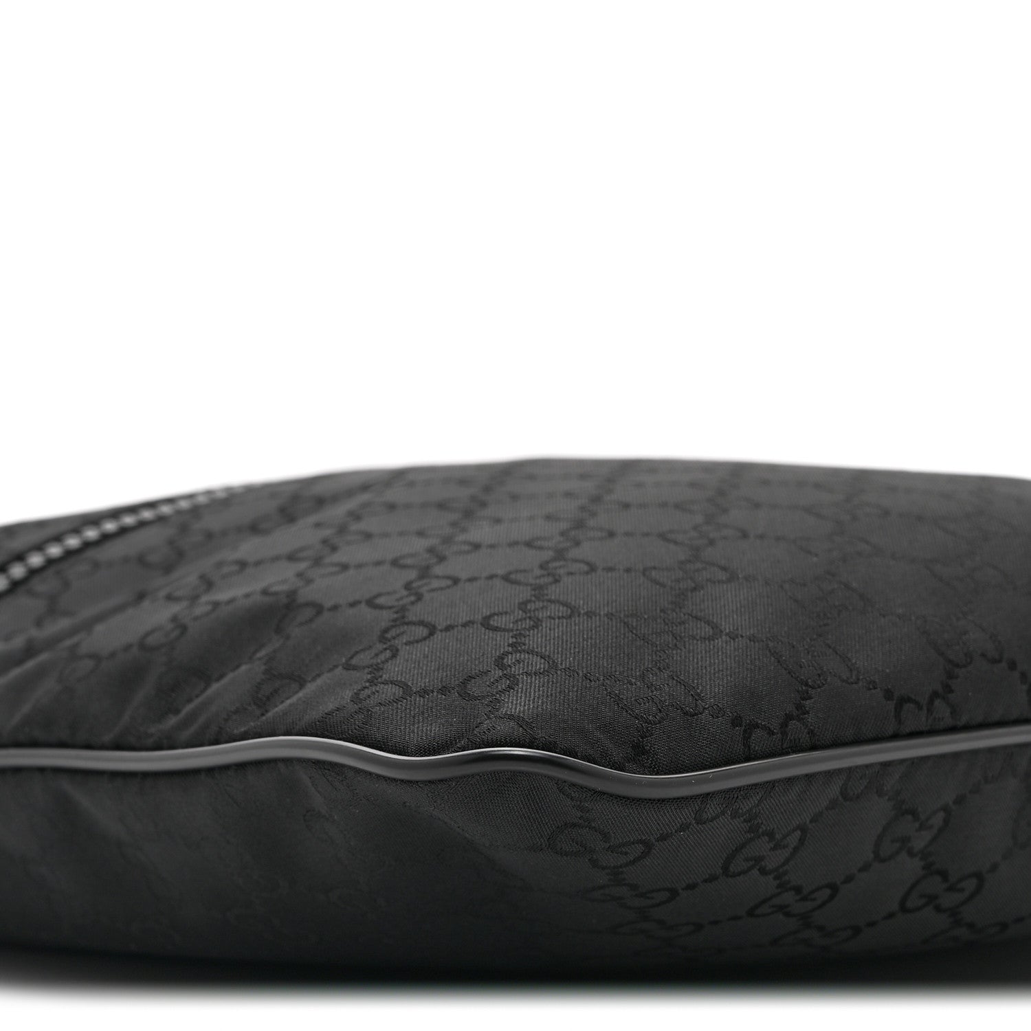 Gucci Nylon Monogram Small Flat Messenger Bag Black
