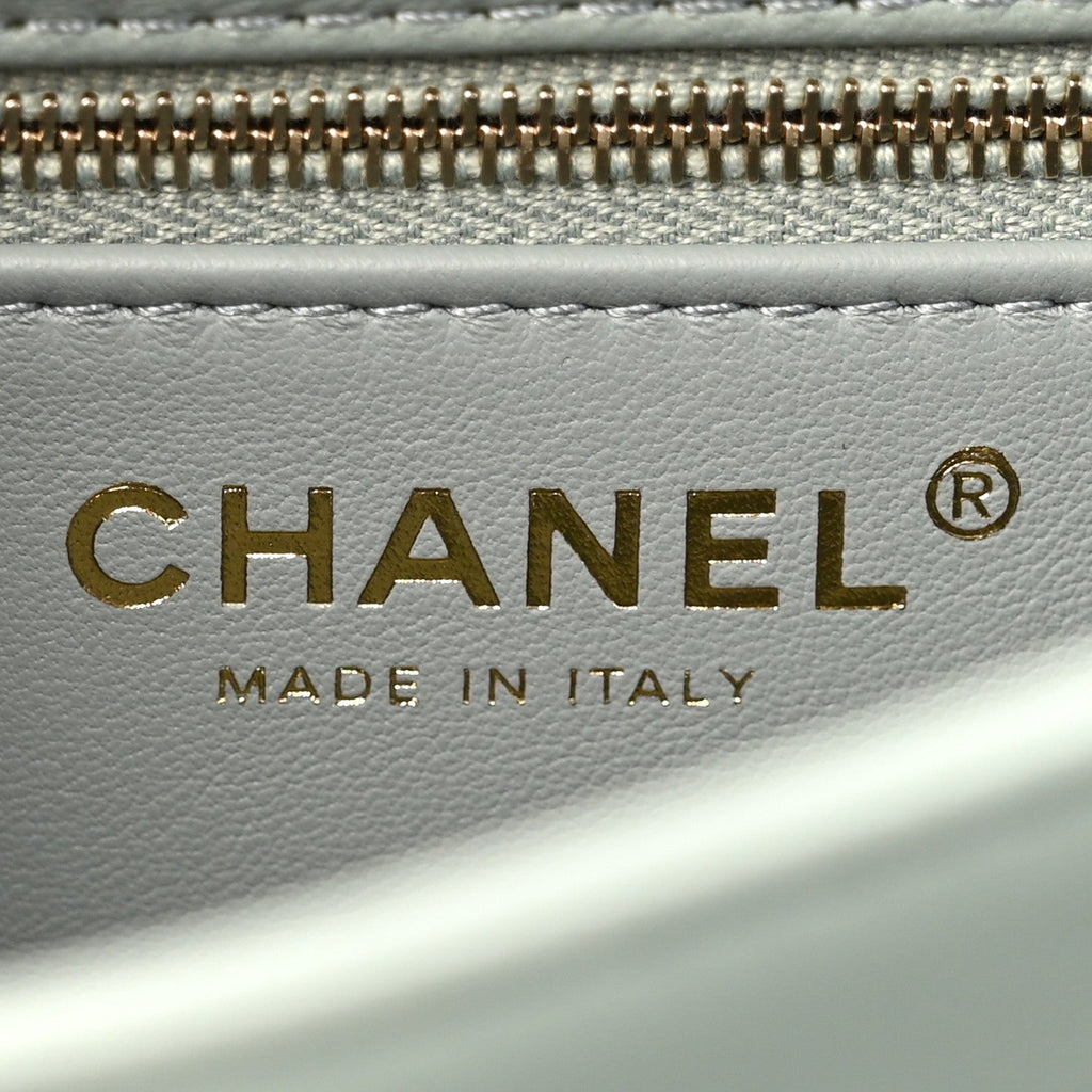 Chanel Lambskin Quilted Small Trendy CC Flap Dual Handle Bag Grey