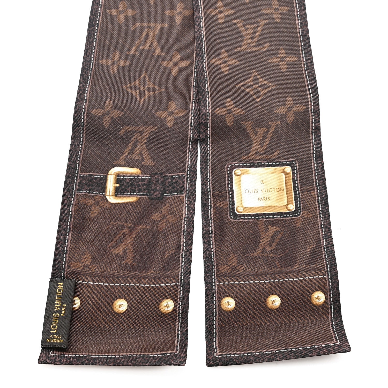Louis Vuitton Silk Monogram New Denim Bandeau Ebene