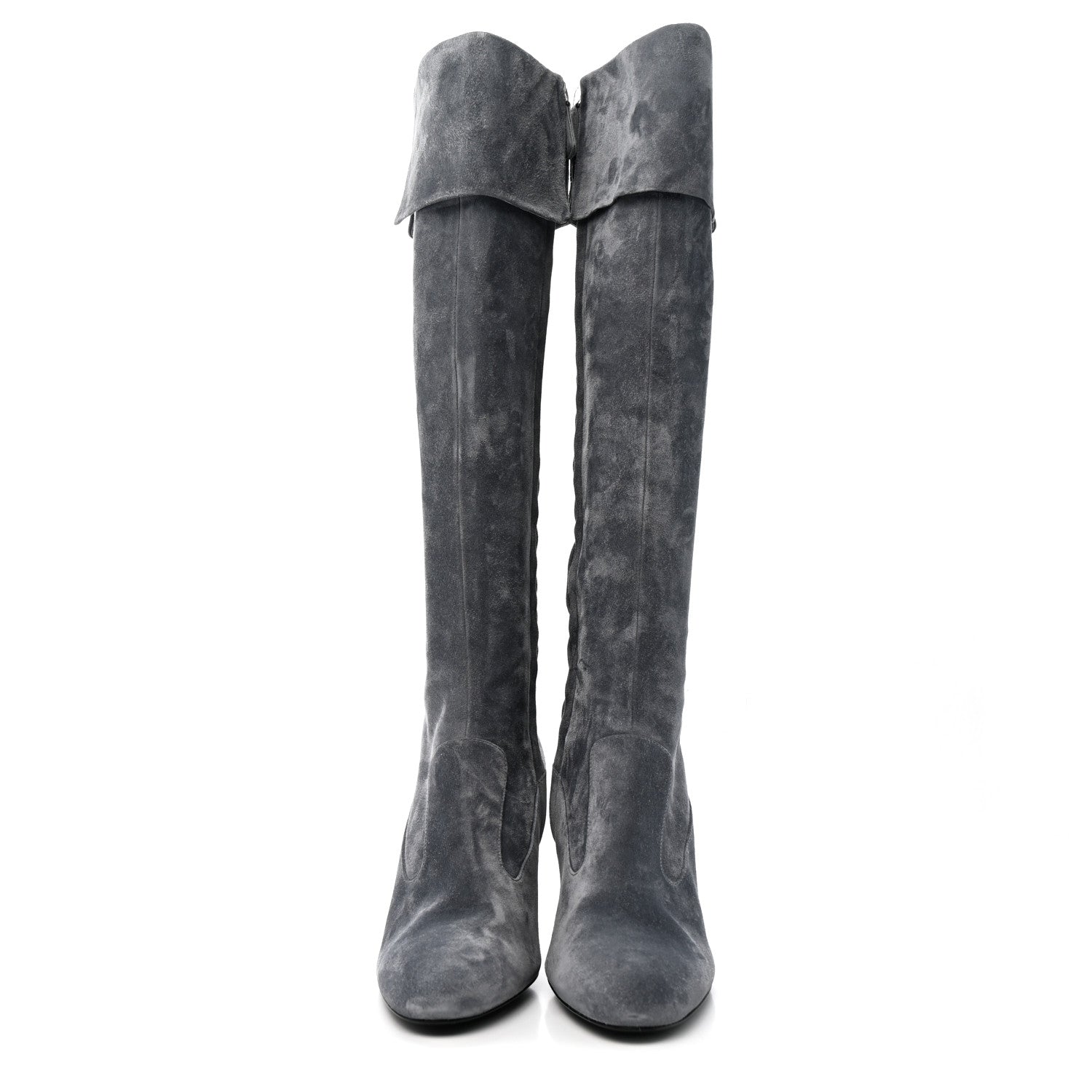 Chanel Suede High Boots 41 Grey