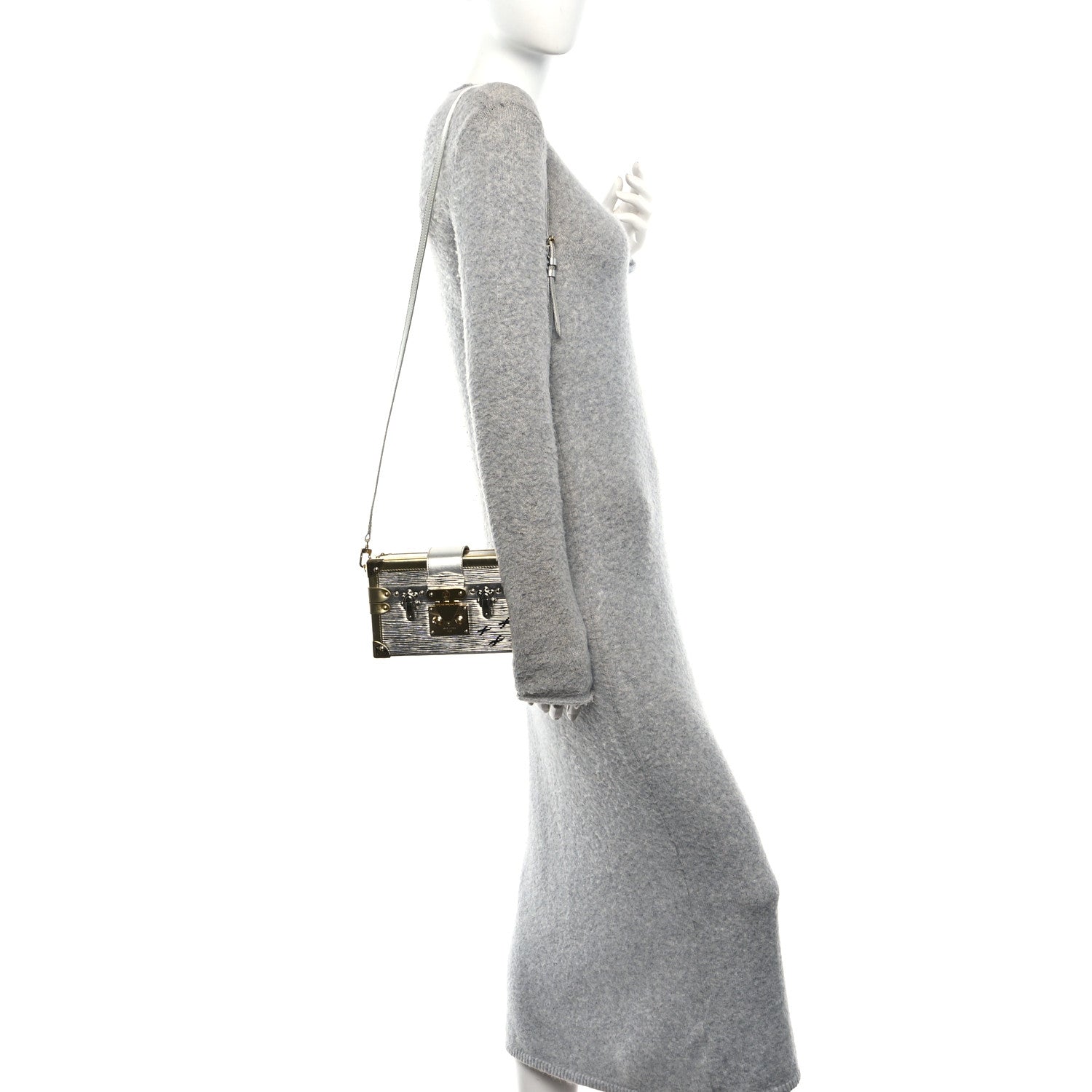 Louis Vuitton Metallic Epi Petite Malle Silver
