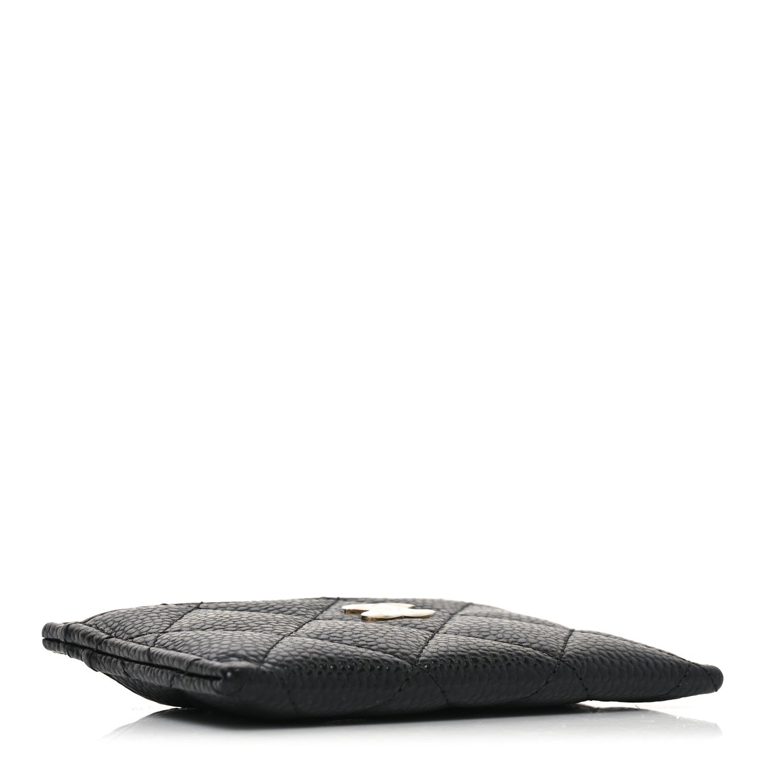 Caviar Quilted Card Holder Black