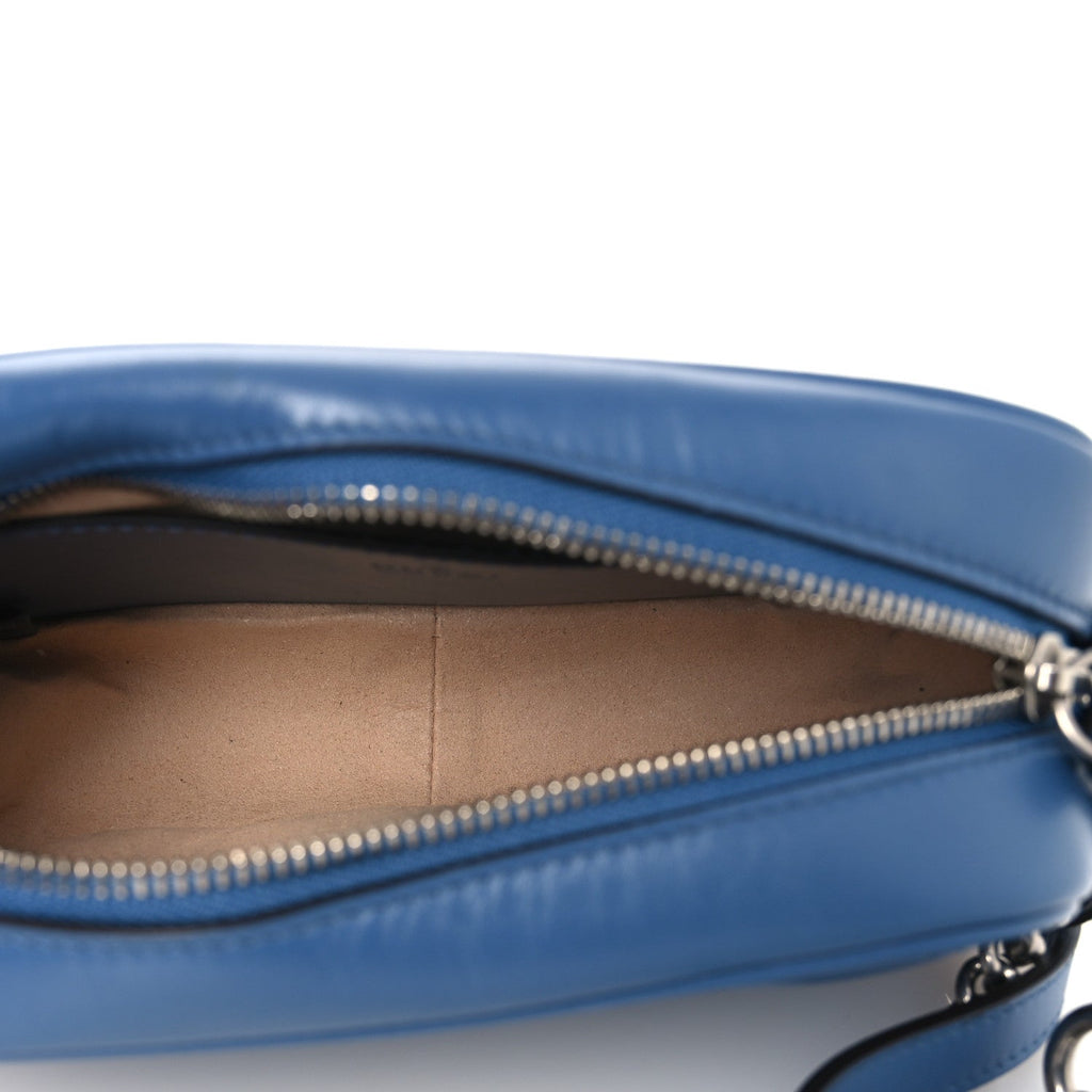 Gucci Calfskin Matelasse Aria Mini GG Marmont Chain Shoulder Bag Clear Blue