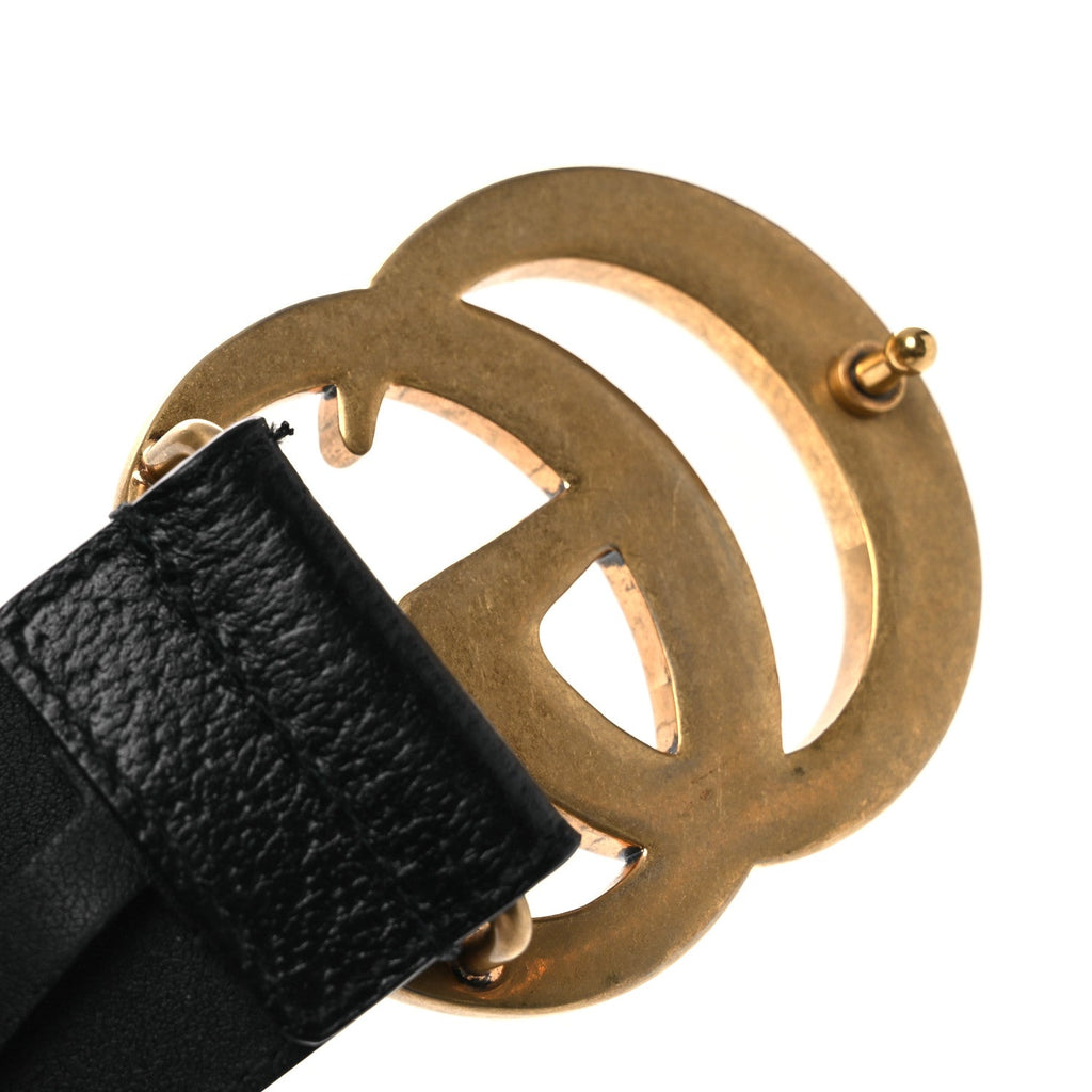 Gucci Textured Calfskin Double G 40mm Belt 80 32 Black